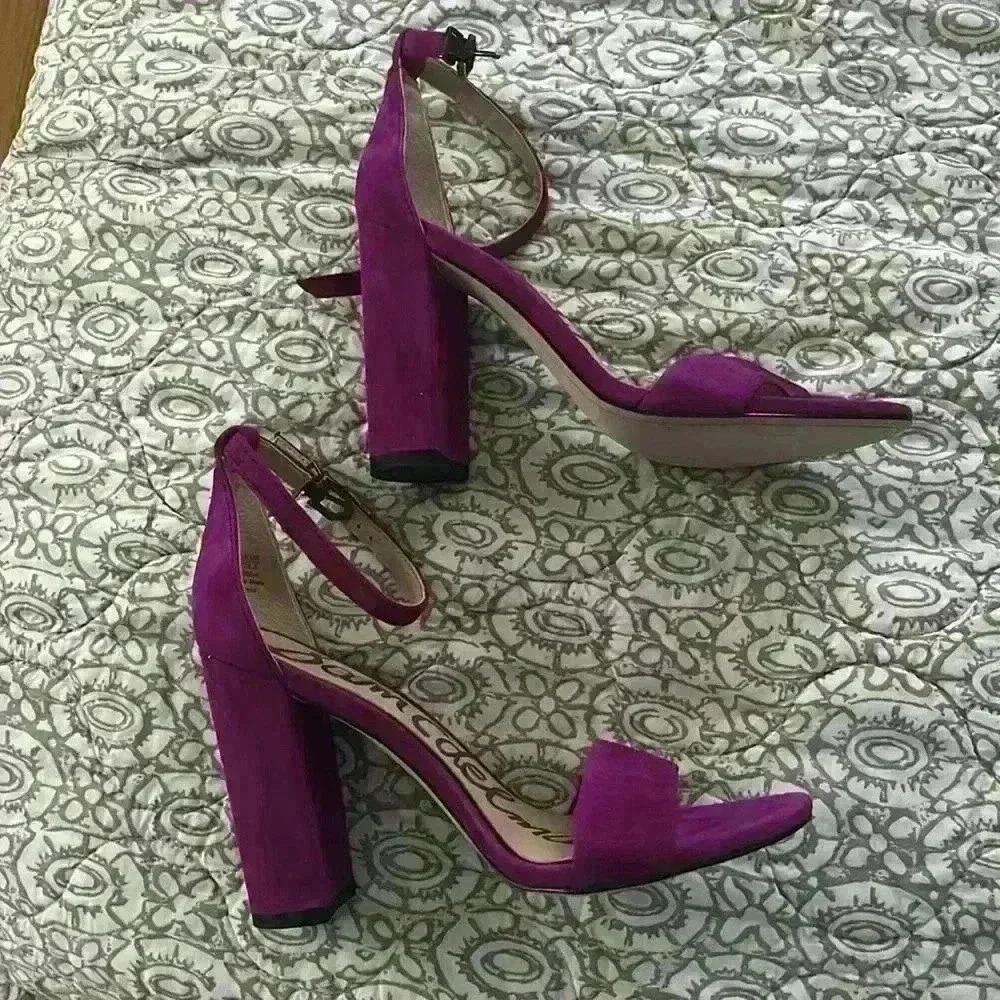 Sam Edelman Yaro ankle strap fuschia heels